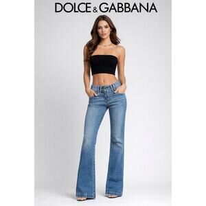 Dolce & Gabbana Vintage Distressed Bootcut Jeans  37” inseam